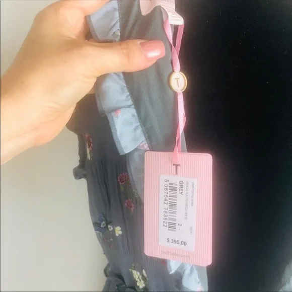 Ted Baker Gray Oracle Pleated Midi Dress Sz 2 or Small - Picture 6 of 10